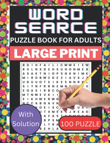 Large Print Word Search Puzzle Book For Adults: Large Print Word-Finds ...