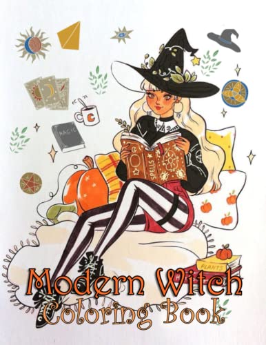 Modern Witch Coloring Book: 30 Beautiful Illustration For Adults and ...