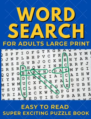 Word Search For Adults Large Print: Easy To Read Puzzle Book Large ...