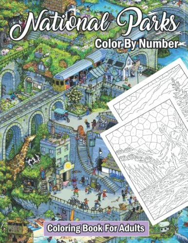 National Parks Color By Number Coloring Book For Adults: An Adult Color ...