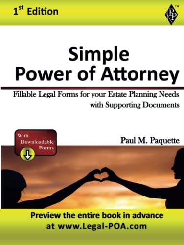 Simple Power of Attorney: Fillable Legal Forms For Your Estate Planning ...
