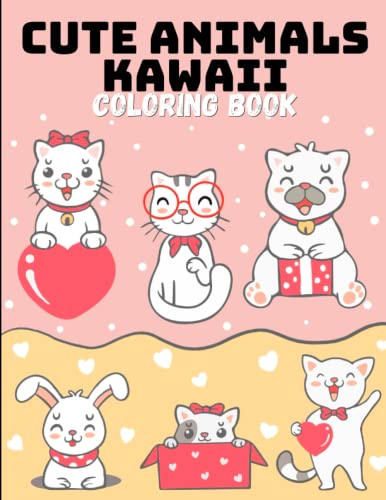 Cute Animals Kawaii Coloring Book: Cute Kawaii Animal Coloring Book