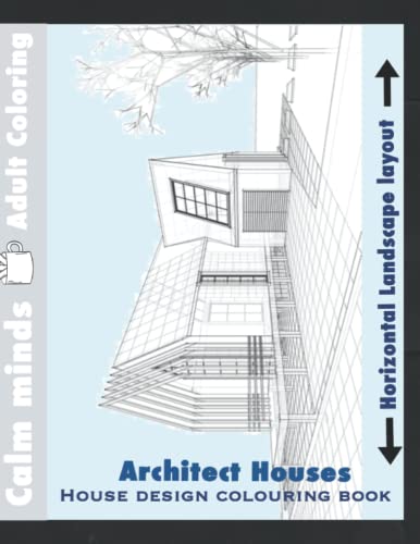 Architect Houses House Design Colouring Book: Stress relieve coloring ...