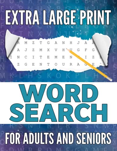 Extra Large Print Word Search: Puzzle Book for Adults and Seniors Easy ...