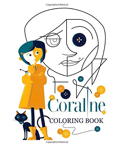 Coraline Coloring Book: Coraline Dark Fantasy Horror Illustration ...