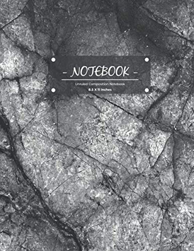 Notebook: Black and White Marble Unlined Composition Notebook, Journal ...