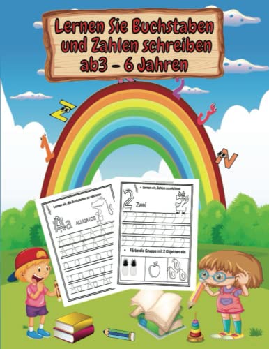Lernen Sie Buchstaben und Zahlen schreiben ab 3- 6 Jahren: Erlerne und
