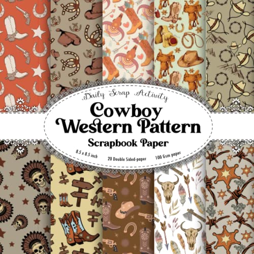 Cowboy Western Scrapbook Paper Western Themed Scrapbooking Paper, Junk