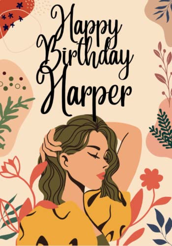 Happy Birthday Harper: Large Birthday Cool Coloring Book For Girls