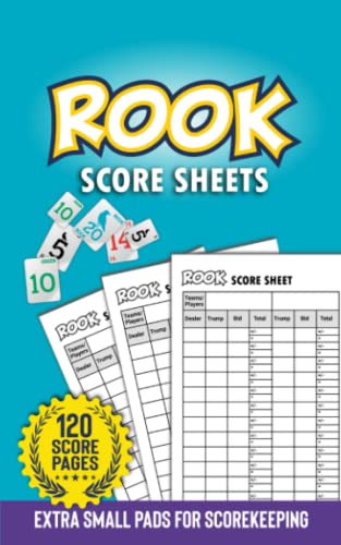 Rook Score Sheets Extra Small: 120 Rook Score Pads With Size "5x8" Inch ...