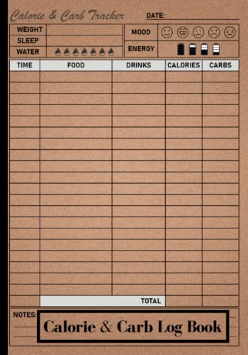 Calorie and Carb Log Book: Simple Tool for Tracking Your Calories and ...