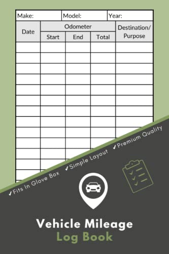 Vehicle Mileage Log Book: Car Mileage Journal To Track Daily Mileage ...