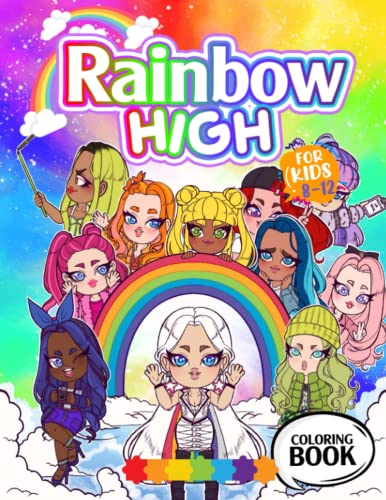Cute Rainbow Girl Coloring Book For Kids Ages 8-12: 30+ FUNNY, EASY ...