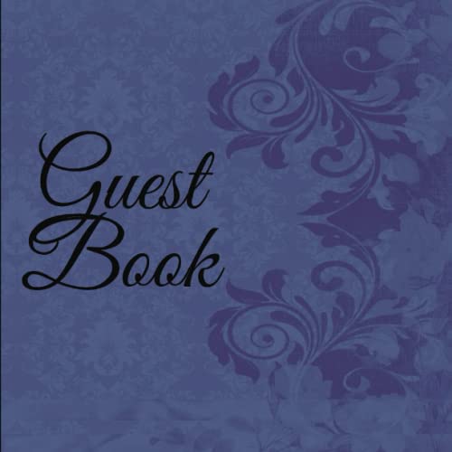 Wedding Guest Reception Book: Navy Blue Invitee Register with Space for ...
