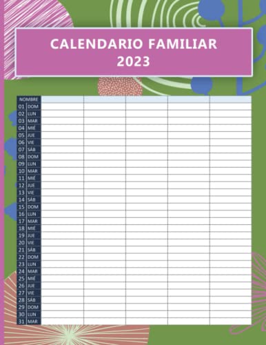 Calendarios De Pared Agenda Familiar 2026: Organizador De 12 Meses Con 5 Columnas Para Calendario 2026 De Pared