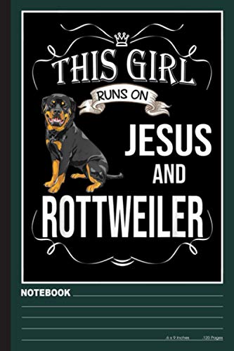 This Girl Runs On Jesus And Rottweiler Notebook: Rottweiler notebook ...