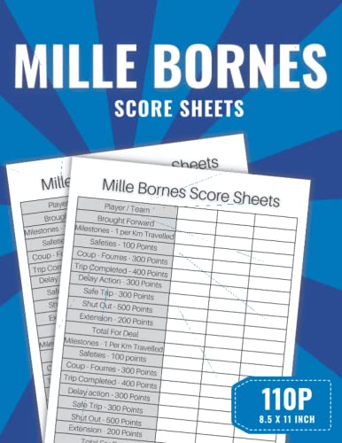 Mille Bornes Score Sheet: Simple Mille Bornes Scores Pads, Vintage ...