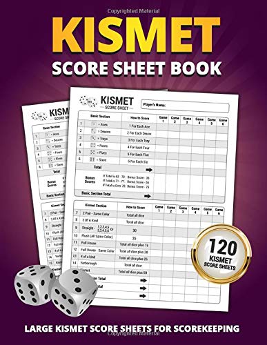 Kismet Score Sheet Book: 120 Large Score Sheets For Scorekeeping ...
