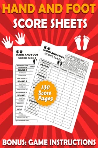 Hand and Foot Score Sheets: 130 Medium Score Pads for Scorekeeping ...