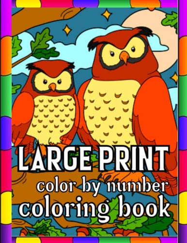 Large Print Color By Number Coloring book: Easy Large Print Color By ...