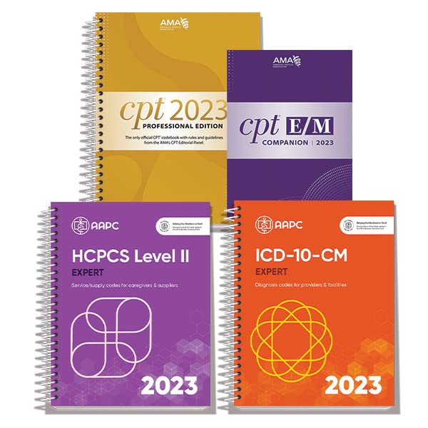 AMA CPT Book, ICD10 Code Book, HCPCS Book 2023 Physician Bundle by