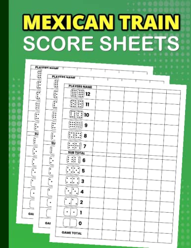 Mexican Train Score Sheets: Large Sheets for Classic Mexican Train ...