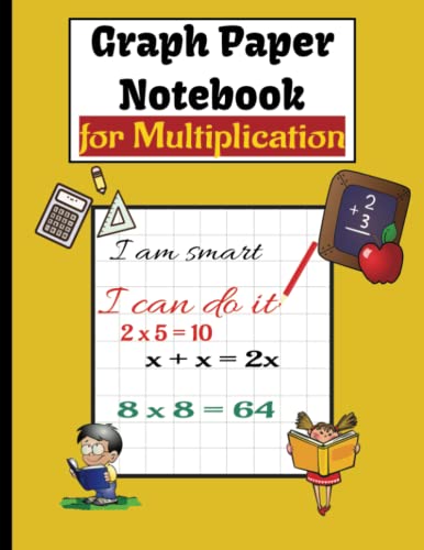 Graph Paper Notebook for Multiplication: Large 1/2 Inch Square Math ...