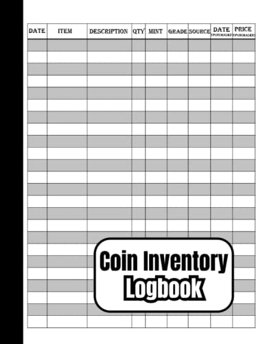 Coin Inventory Log Book: Hobbyist or professional Collectors Coin ...