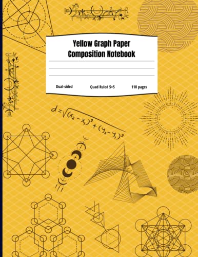 Yellow Graph Paper Composition Note Book Quad Ruled: 8.5 x 11 inches ...