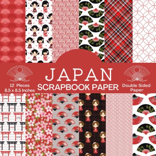 Japan Scrapbook Paper 12 Double Sided Sheets for Scrapbooking, Junk