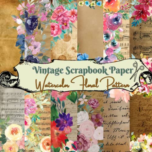 Vintage Scrapbook Paper Watercolor Floral Pattern Antique Scrapbooking