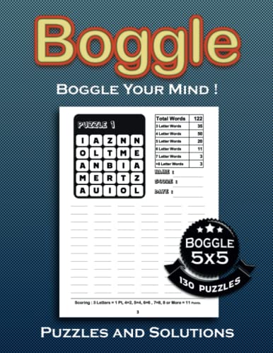Boggle 5x5 Puzzle Book: Boggle Your Mind! , Enjoy over 130 puzzles , 8. ...