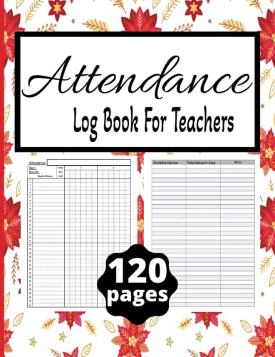 Attendance Log Book For Teachers: Record Book,Simple Attendance Tracker ...