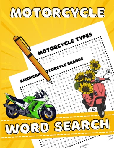 Motorcycle Word Search: Large Print Motorcycles Word Search Puzzle Book ...