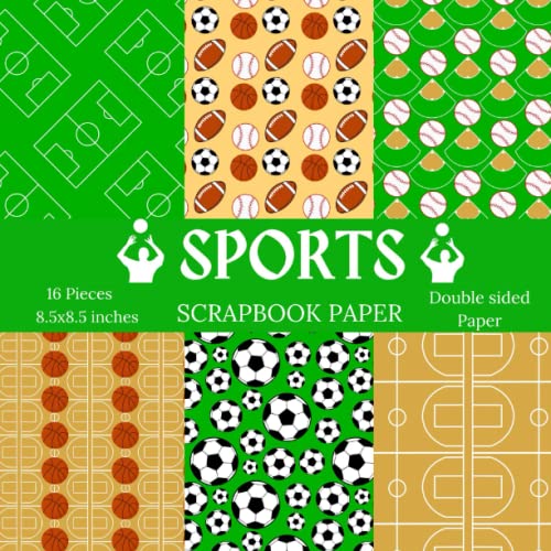 Sports Scrapbook Paper 16 Pieces Double Sided Scrapbook Paper For Collage,Card making