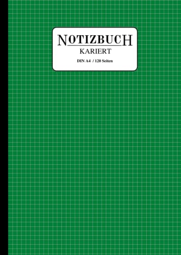 Rheita Notizbuch DIN A4 - 96 Blatt Blanko Schwarz Mit Grünen Ecken