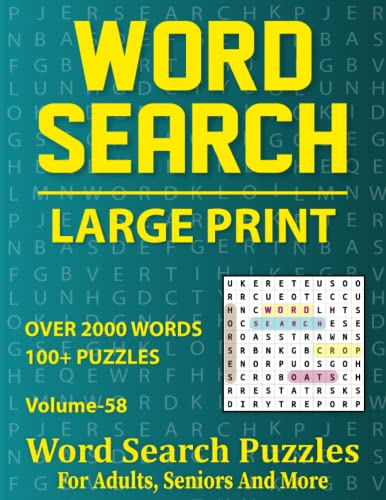 Word Search Large Print: Word Search Puzzle Book For Adults Seniors And ...
