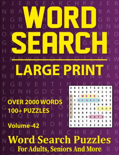 Word Search Large Print: Word Search Puzzle Book For Adults Seniors And ...