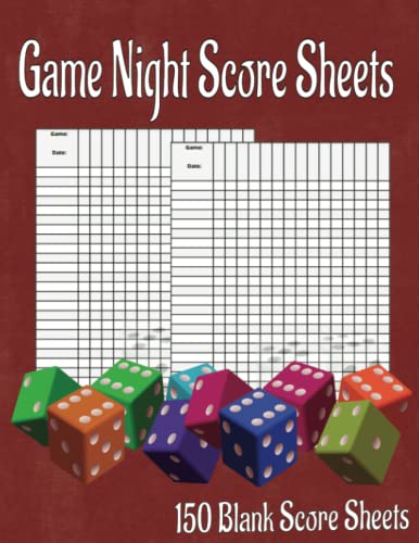Game Night Score Sheets: 150 Blank Score Pads for Tracking Team Player ...