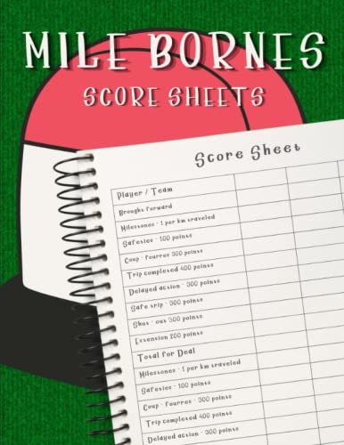 Mille Bornes Score Sheets: French Auto Race Card Game Scores Pads ...