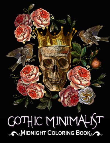 Midnight Gothic Minimalist Coloring Book: Spooky Coloring Pages On ...