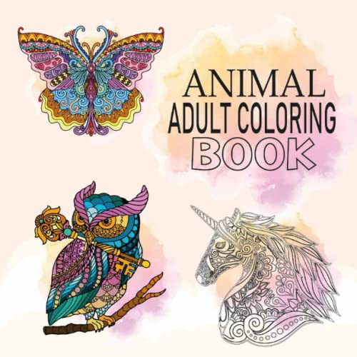 Animal Adult Coloring Book: Adult Coloring Book Animals With Stress ...