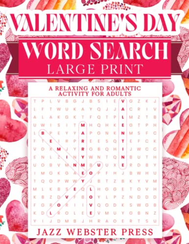 Valentine's Day Word Search Large Print: A Relaxing and Romantic ...