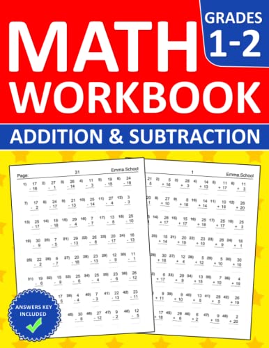 Math Workbook For grades 1-2 Addition and Subtraction Exercises With ...