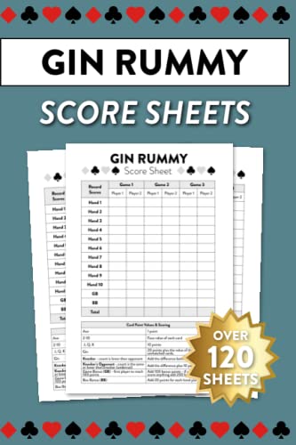 Gin Rummy Score Sheets: Over 120 Sheets With Scoring Guide by Score ...