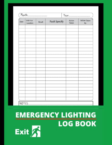 Emergency Lighting Log Book: Lighting Test Record Sheet,Maintenance ...