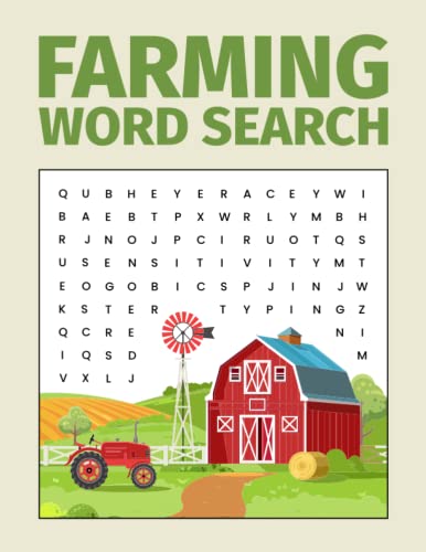 Farming Word Search For Adults. Farm Word Search Large Print: Farming Gifts For Men, Women, Boys ...