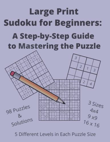 Large Print Sudoku For Beginners with Instructions and Solutions: A ...