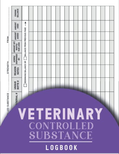 Veterinary Controlled Substance Log Book: Record Book for Veterinarians ...