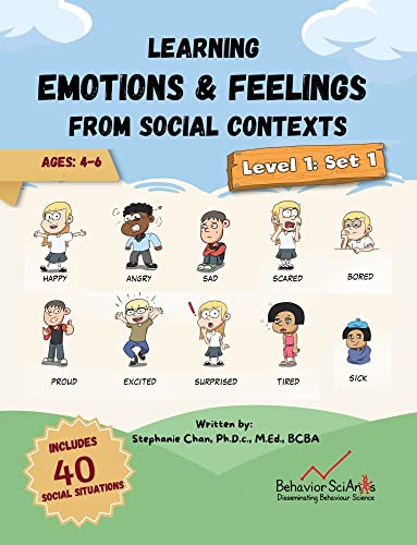 Learning Emotions and Feelings from Social Contexts - Level 1 Set 1 (Sample Version): Happy, Angry, Sad, Scared, Sick, Proud, and More!